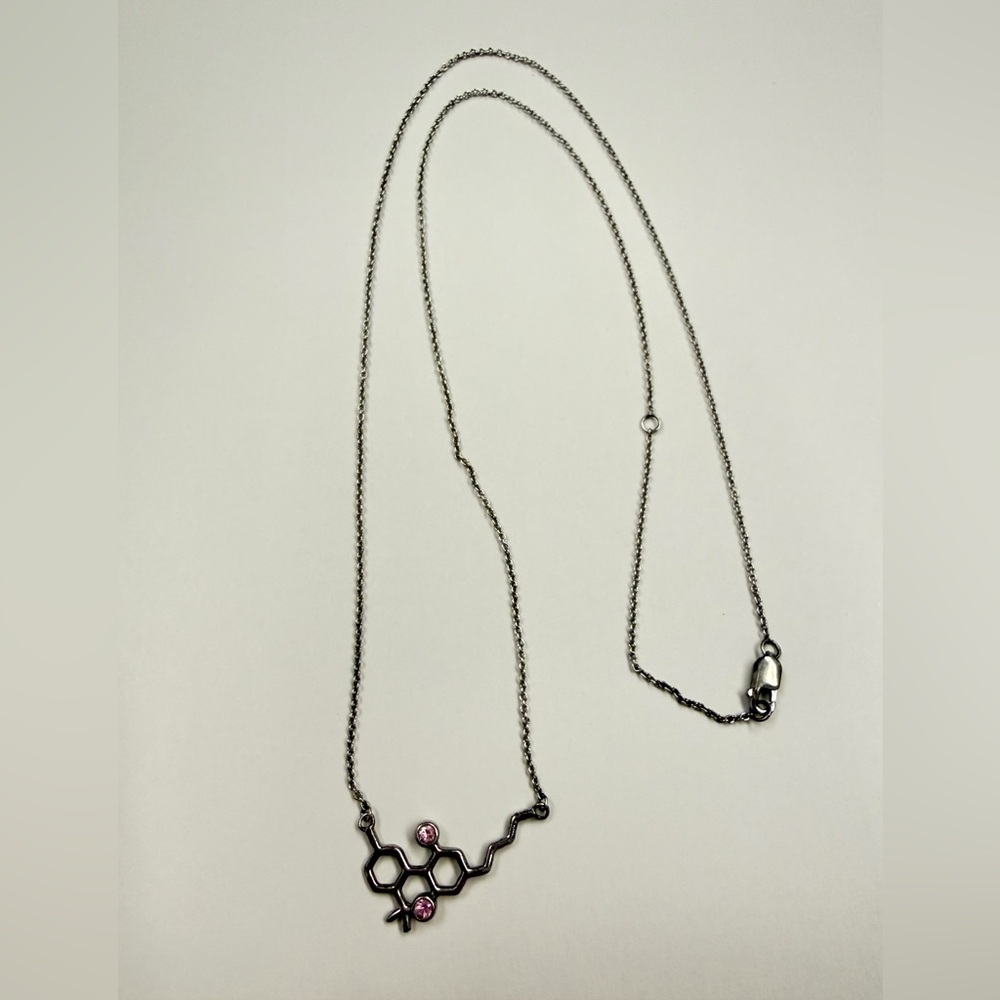 sterling silver thc molecule necklace